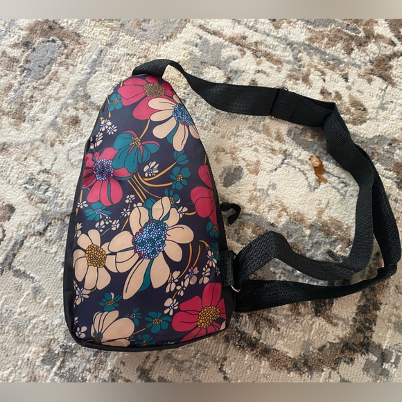 New Floral Colorblock Backpack Crossbody Shoulder Sling Bag NWT - Picture 13 of 16